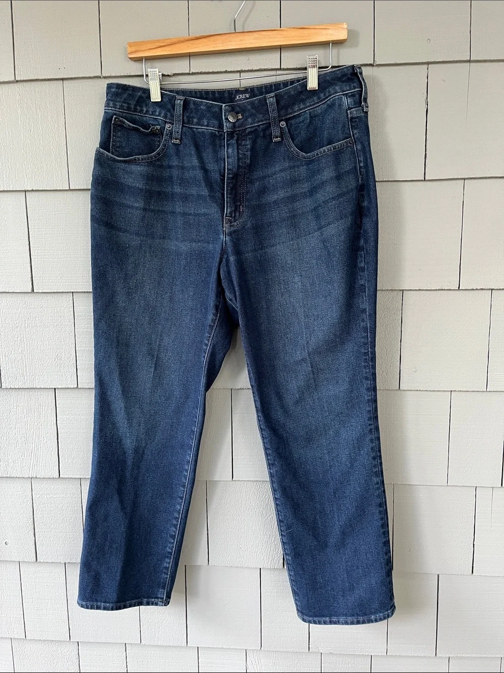 J. Crew Indigo Curvy Essential Straight Jeans 31